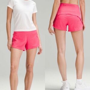 Lululemon Speed Up High-Rise Lined Short Women 4" Lip Gloss W7BBFT Size 4